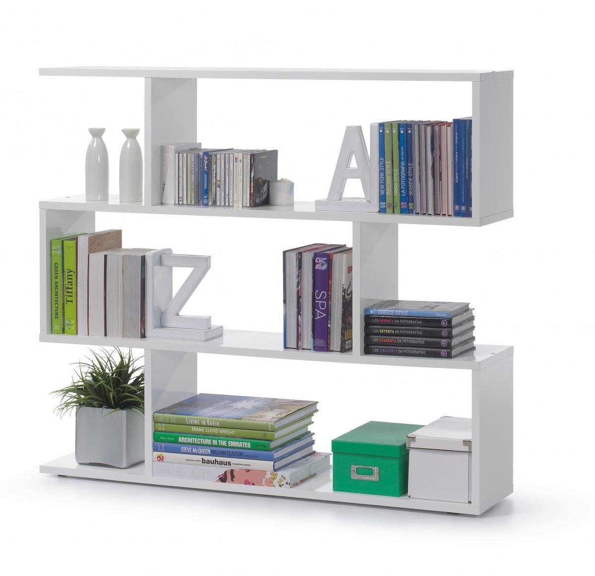 ARCTIC BOOKCASE WIDE HIGH SHINE WHITE