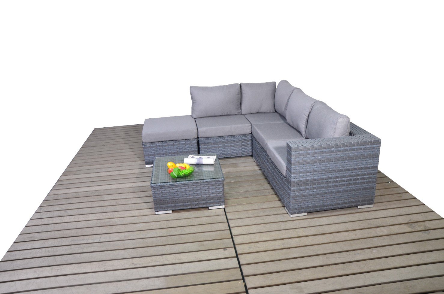 Cheap Garden Platinum Grey Small Corner Left Furniture Online | Furniture Villa