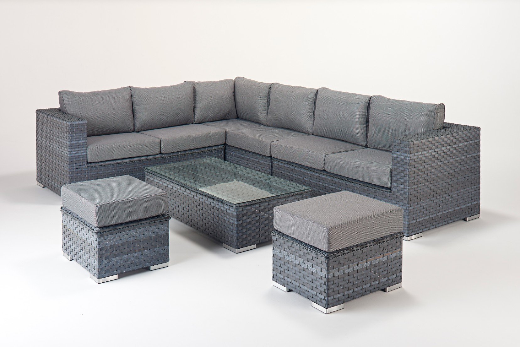 Cheap Garden Platinum Grey Large Corner Left Furniture Online | Furniture Villa