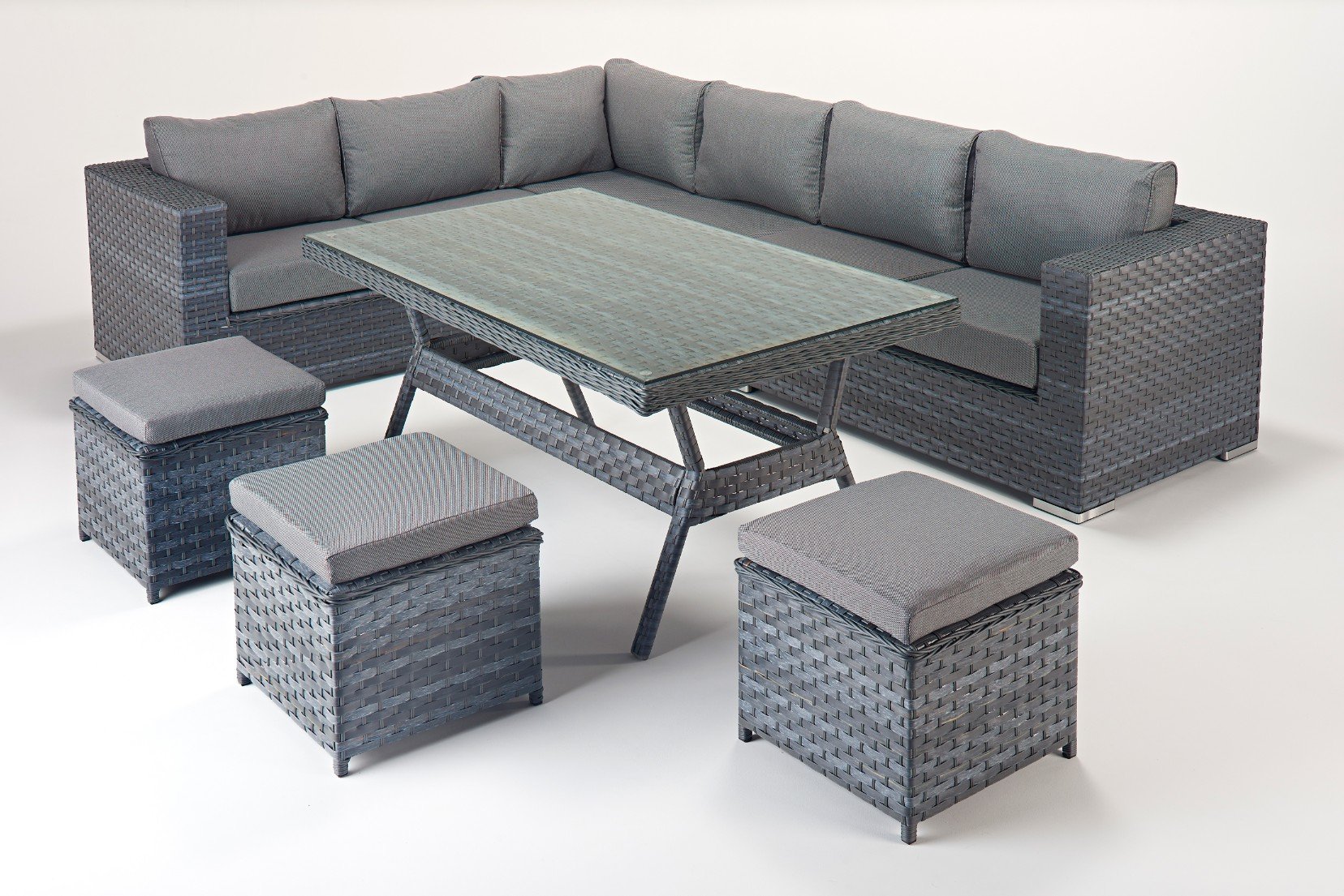 Cheap Garden Platinum Grey Table Corner Left Furniture Online | Furniture Villa