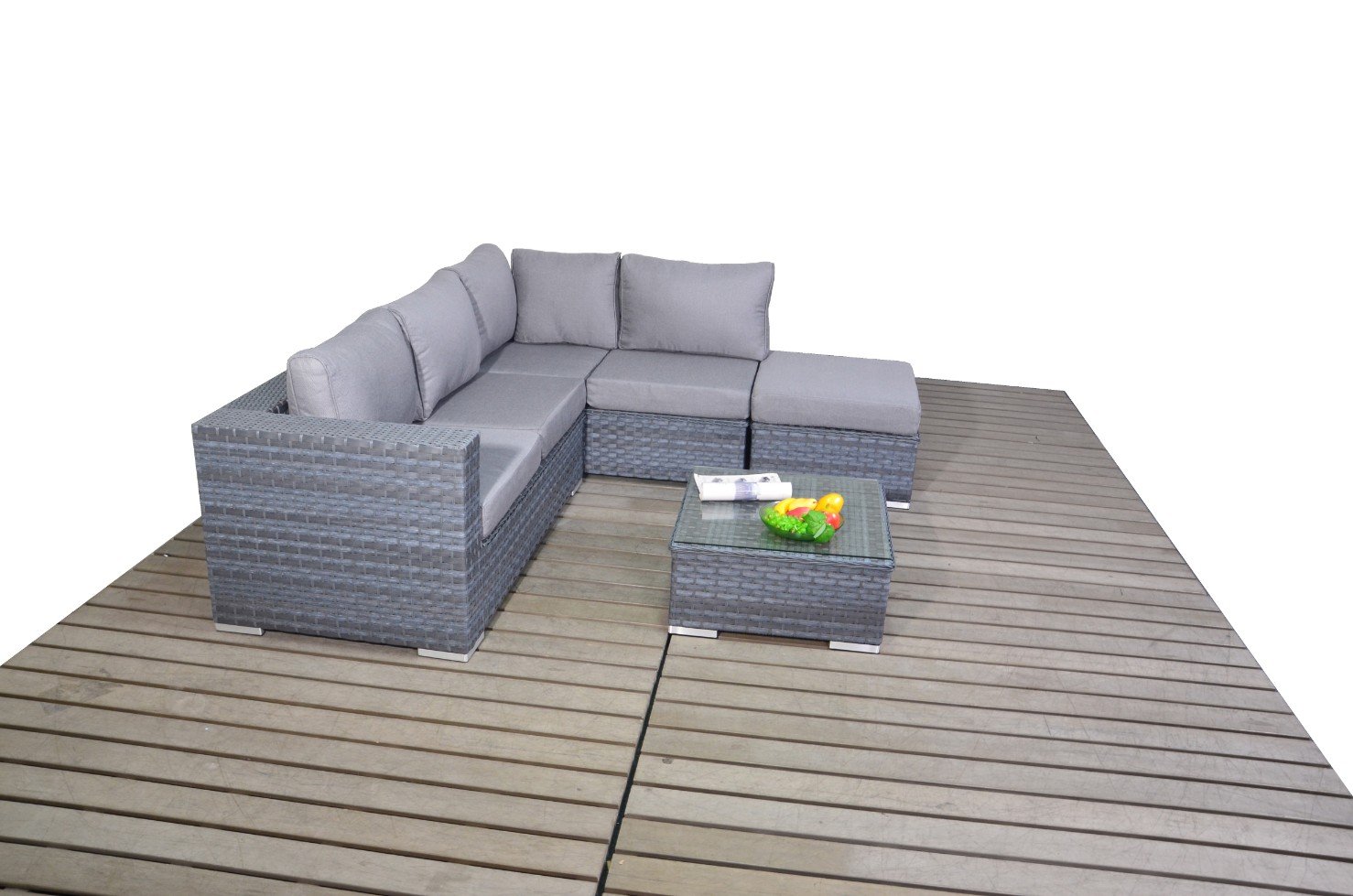 Cheap Garden Platinum Grey Small Corner Right Furniture Online | Furniture Villa
