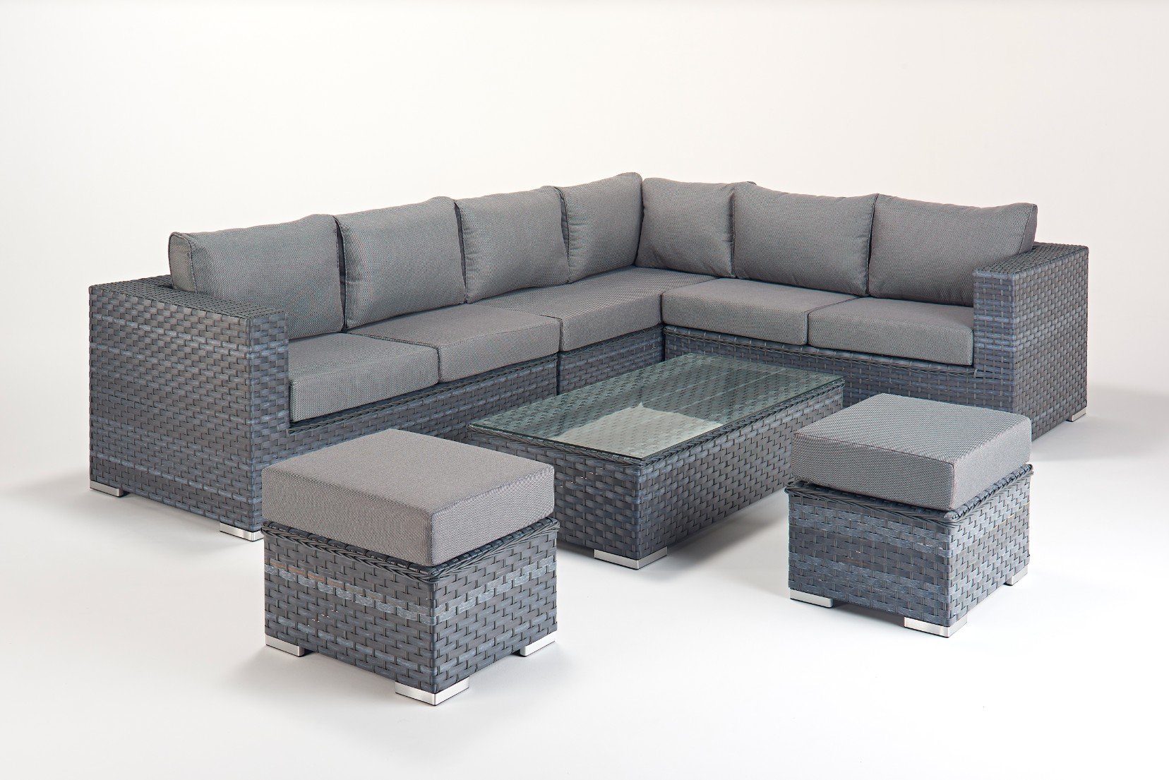 Cheap Garden Platinum Grey Large Corner Right Furniture Online | Furniture Villa