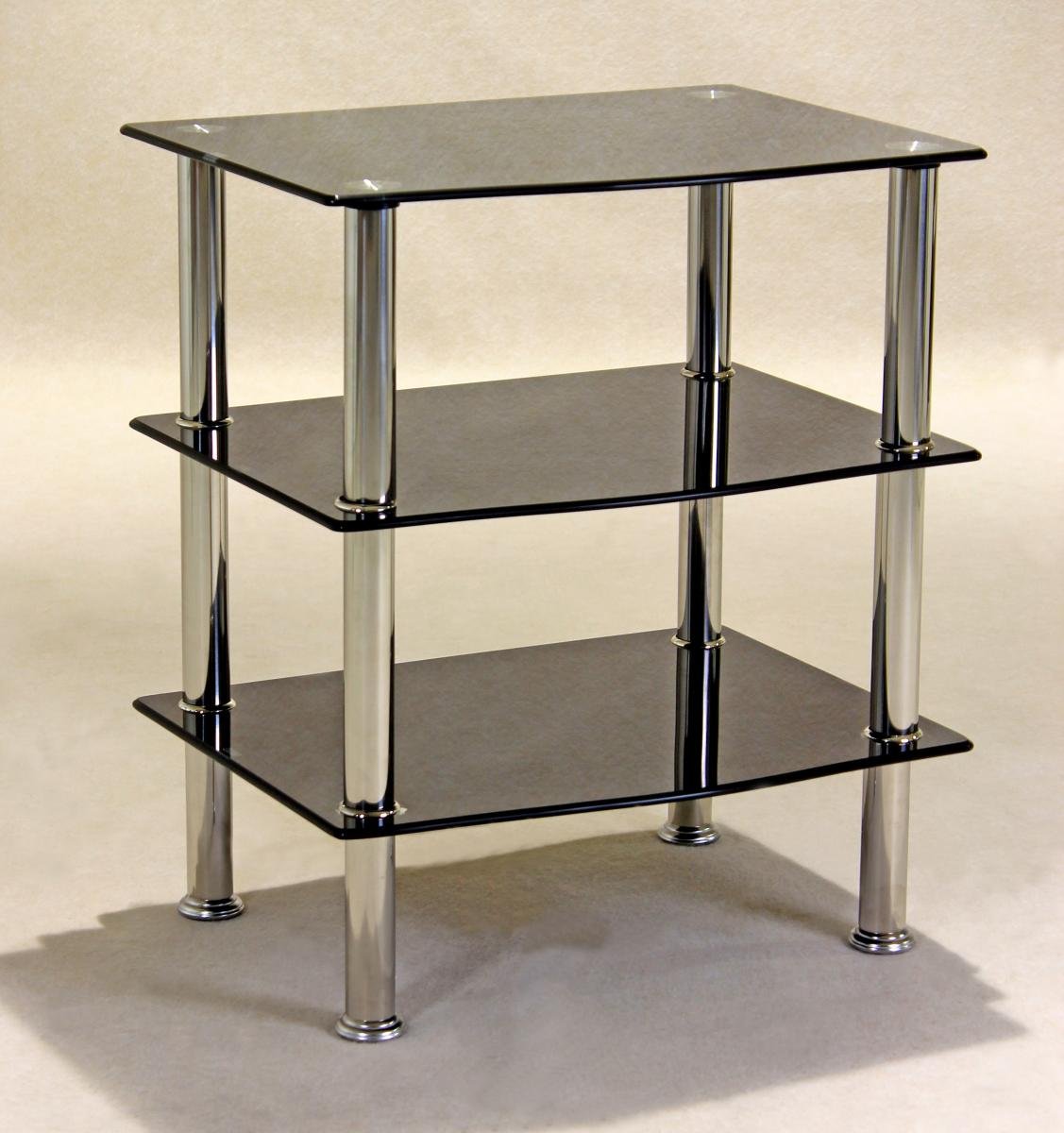 Cheap Oak Hudson Black 3 Shelf TV Unit Code 9 | Oak Furniture Online