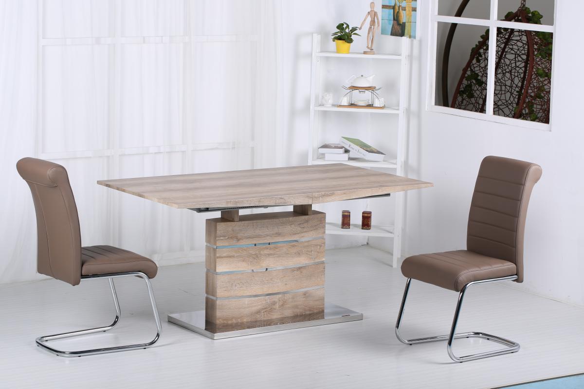Astra Extending Dining Set with Stainless Steel Base | Furniture Villa 
