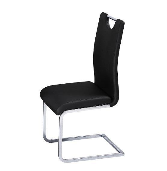 Caspian PU Chair Chrome & Black