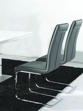 100% Oak Dolores PU Dining Chair Chrome
