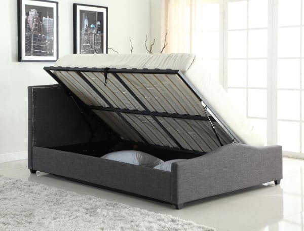 Elle Storage Linen Double Bed Grey 