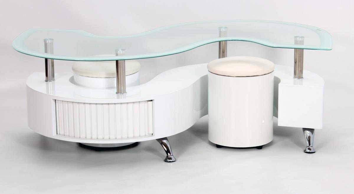 Get FREE Shipping On Exclusive Krista White High Gloss Coffee Table with White Border