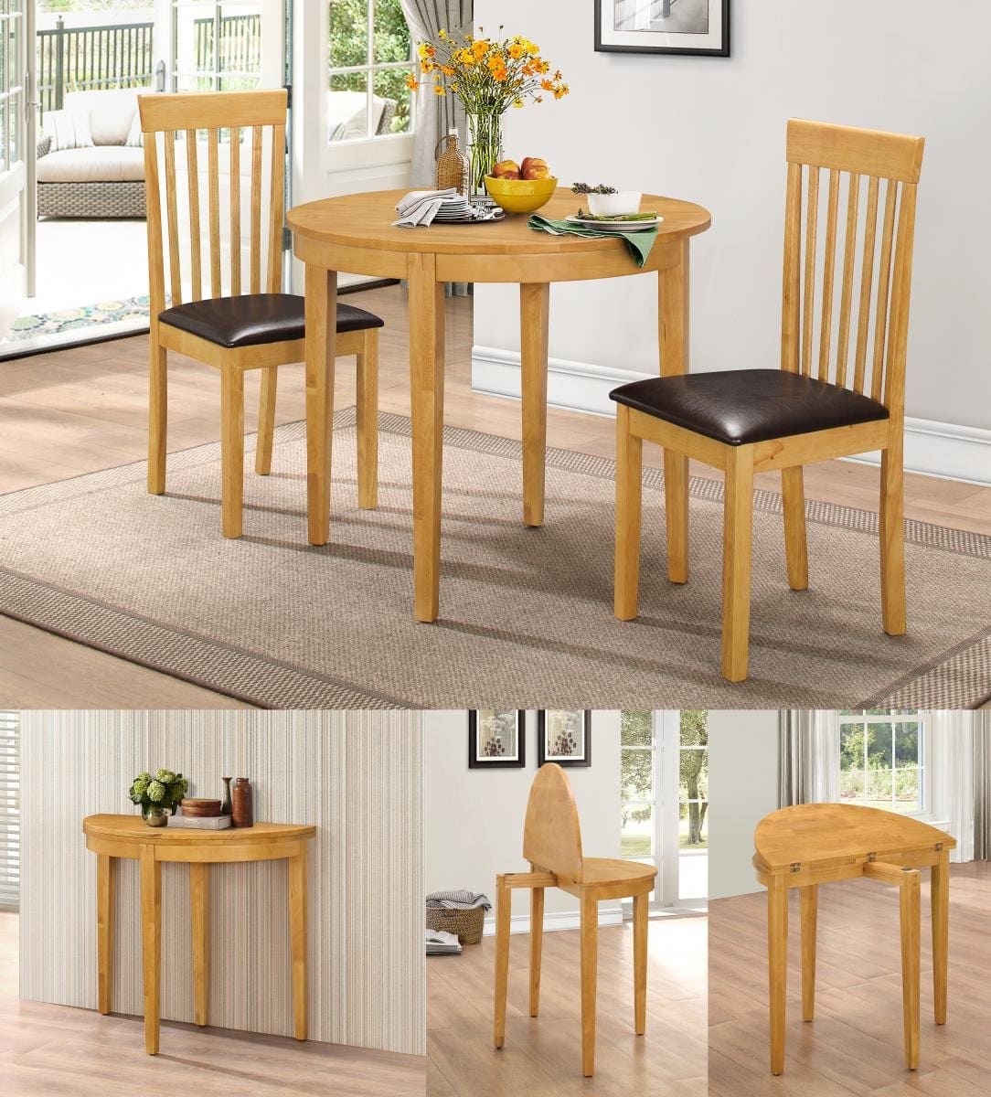 Get the Pure and Best Oak Lunar Dining Set with 2 Chairs
