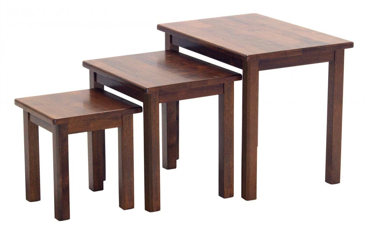 Buy Oak Portman Solid Rubberwood Nest of Tables Dirty Oak Online