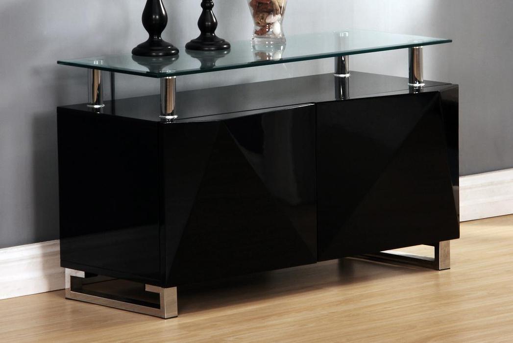 Discounted Rowley Black High Gloss Sideboard 2 Doors | Oak Furniture Online