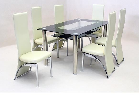 100% Oak Vegas Large Dining Set 6 Durban Chairs