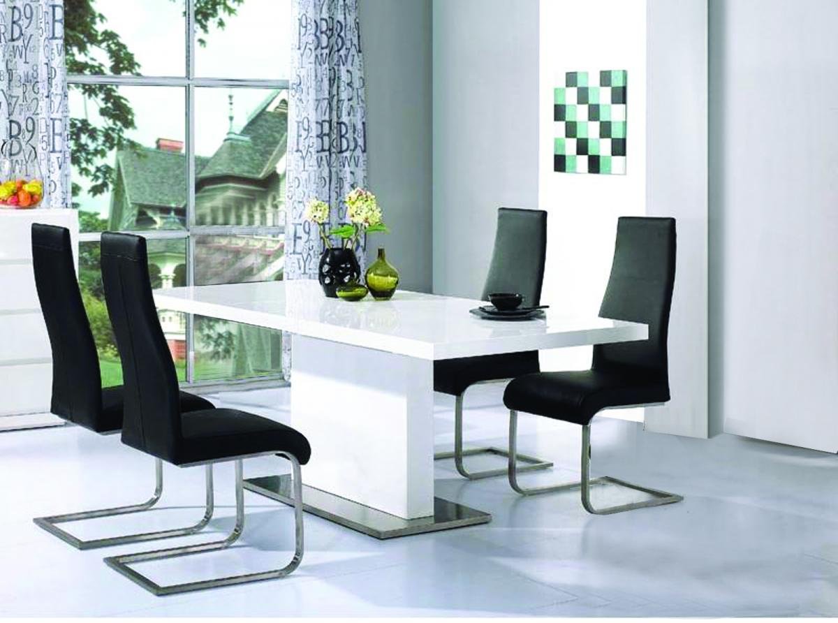 100% Oak Chaffee PU Dining Chair Chrome