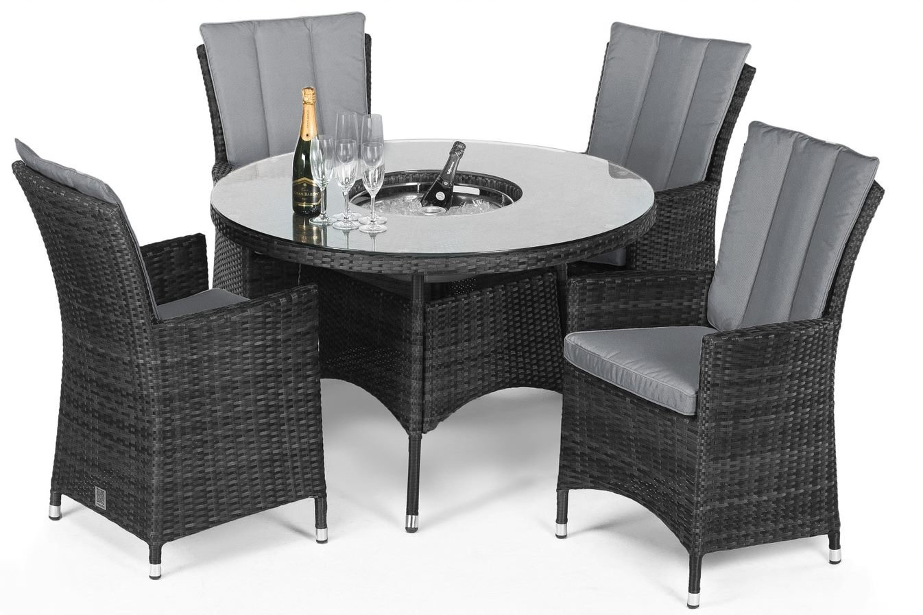LA 4 Seat Round Ice Bucket Dining Set