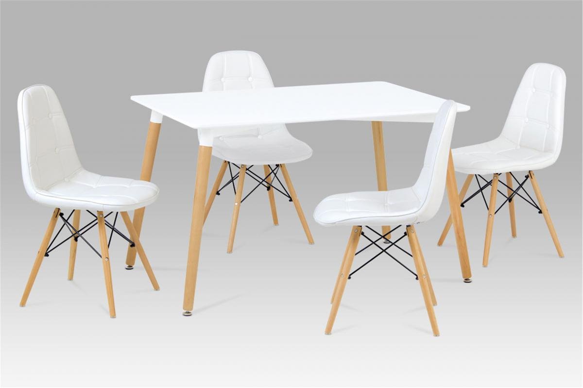 100% Oak Emery PU Chairs with Solid Beech Legs White (4s)